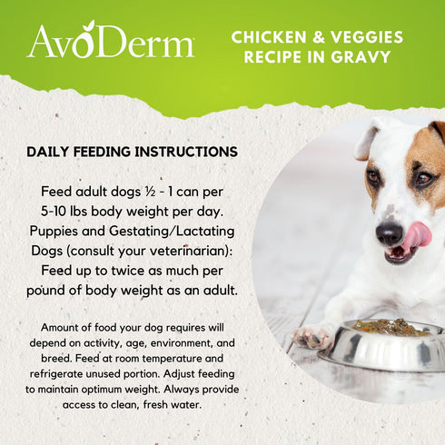 AvoDerm Grain-Free Wet Dog Food -  Chicken with Vegetables Stew - 13oz Can